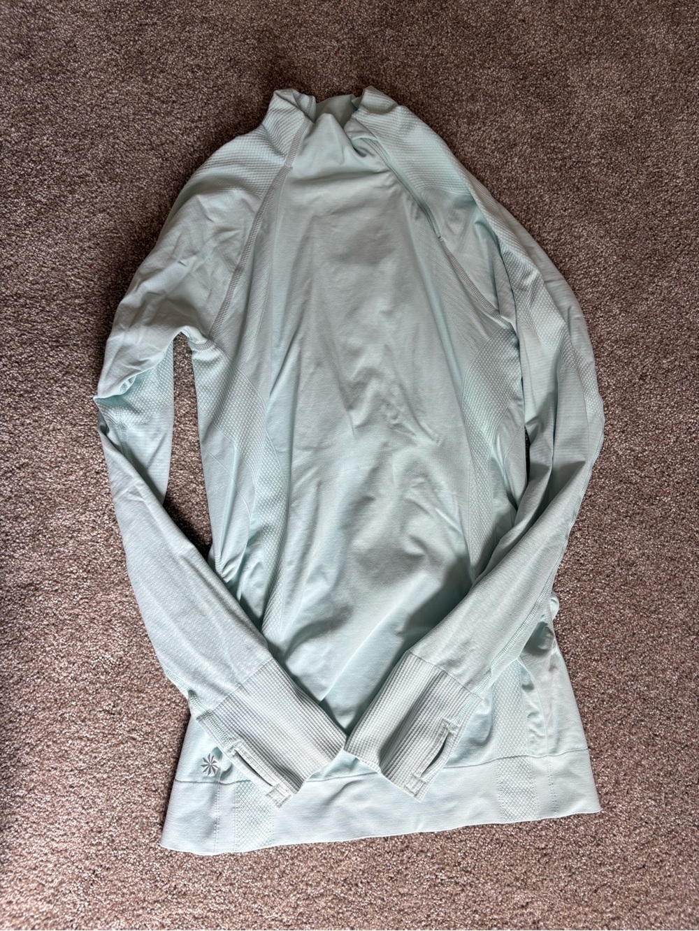 Athleta light blue women’s long sleeve running top